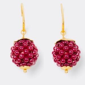 KATE SPADE NEW YORK ♠️ RASPBERRY FRENCH HOOK DROP AND DANGLE EARRINGS